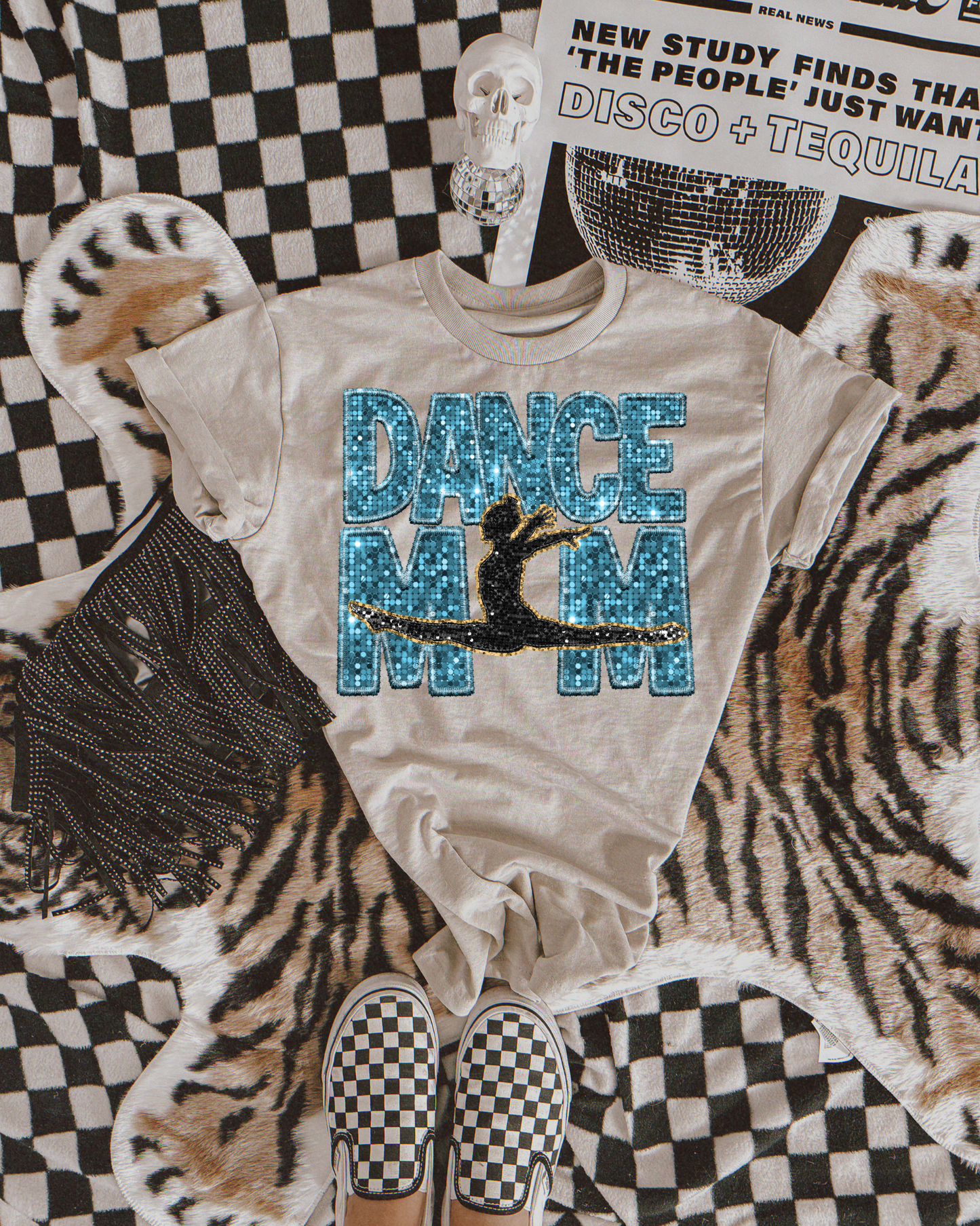 Dance Mom Blue Glitter