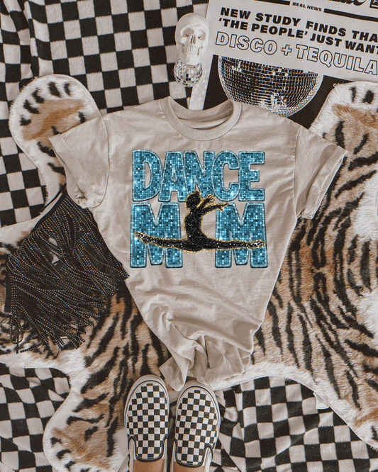 Dance Mom Blue Glitter