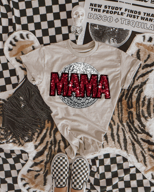 Golf Mama Maroon Glitter