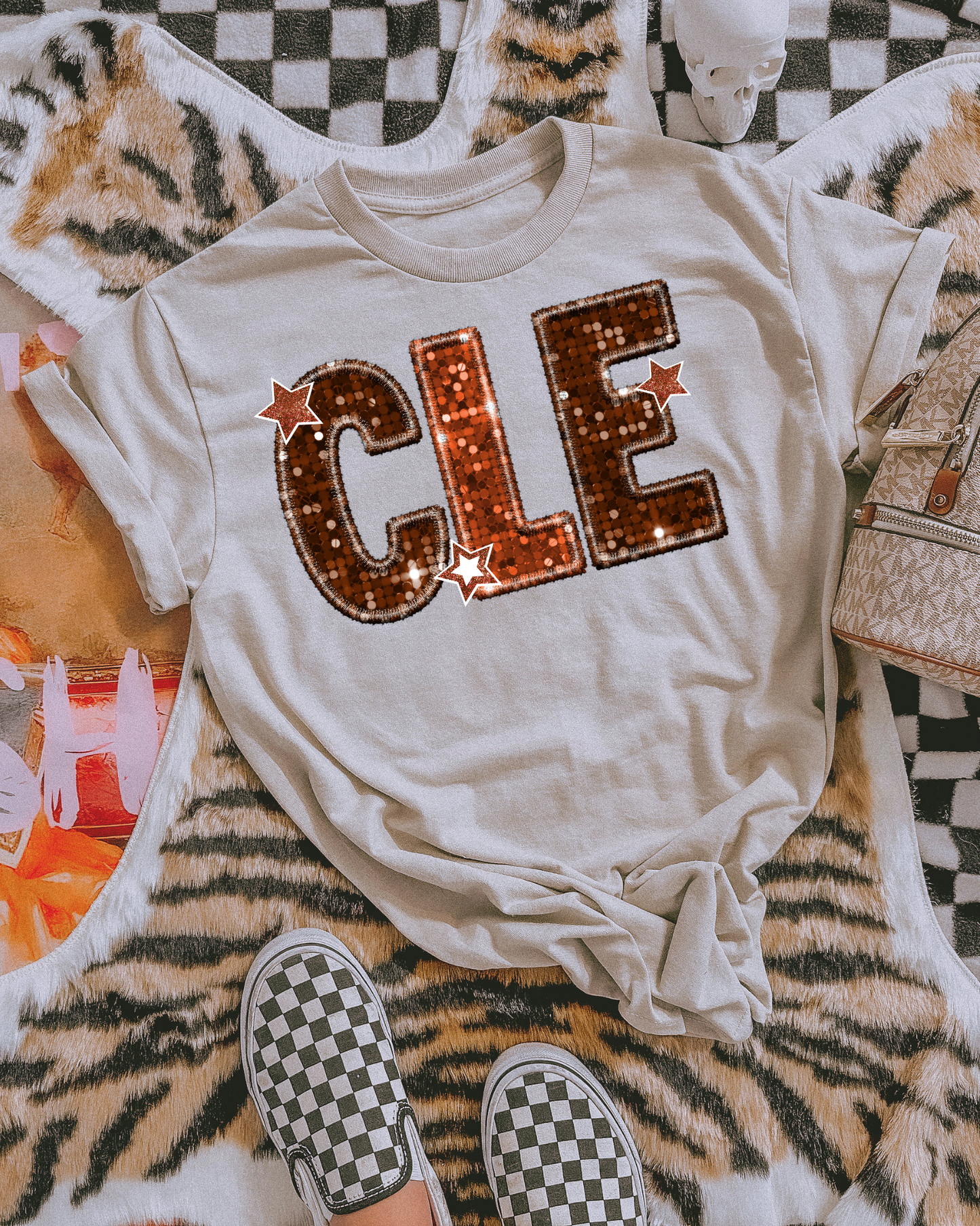 Cleveland Browns Brown And Orange Glitter