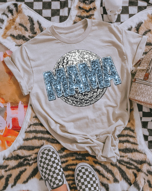 Golf Mama Light Blue Glitter