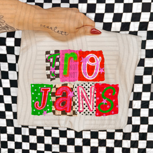 TROJANS RED & GREEN CHECKERS