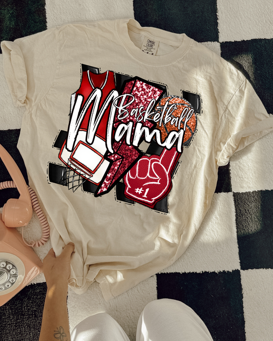 Basketball Mama (red/glitter)