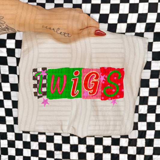 TWIGS RED & GREEN CHECKERS