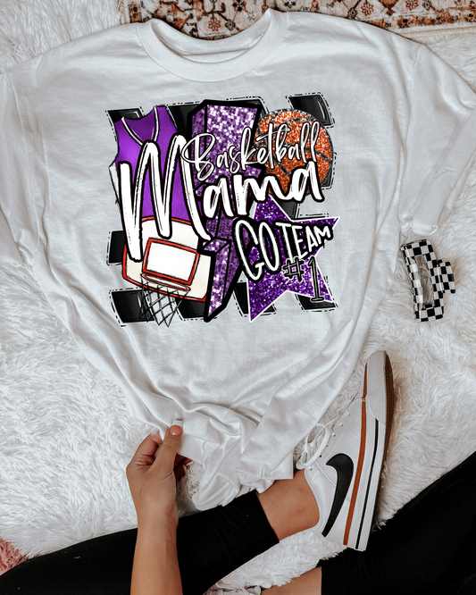 Basketball Mama Go Team (purple/glitter)