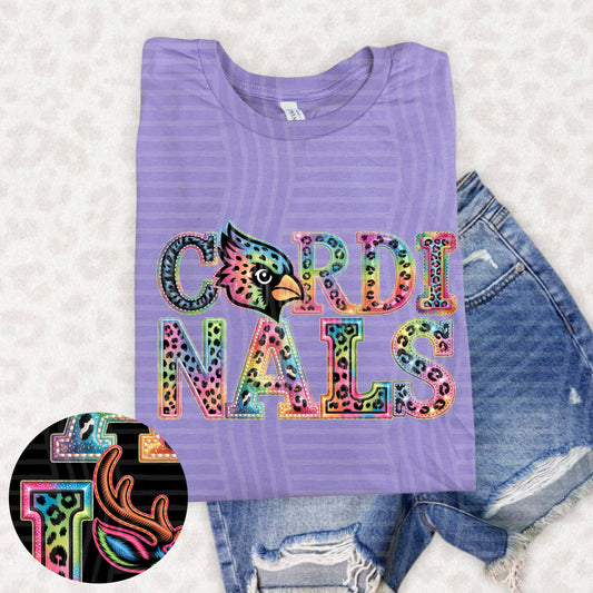 Cardinals (pink neon leopard)