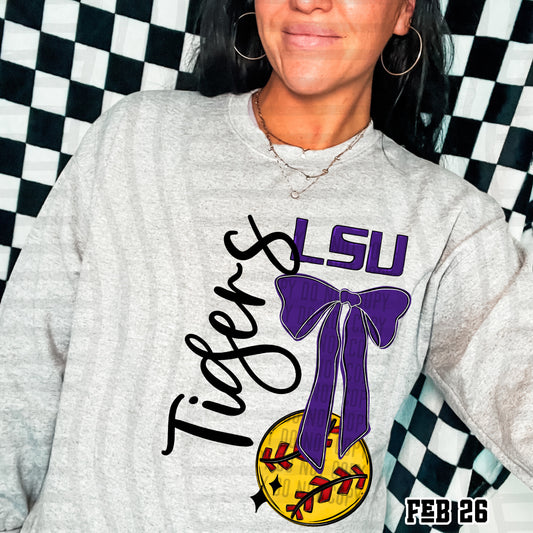 LSU TIGERS SOFTBALL BOW