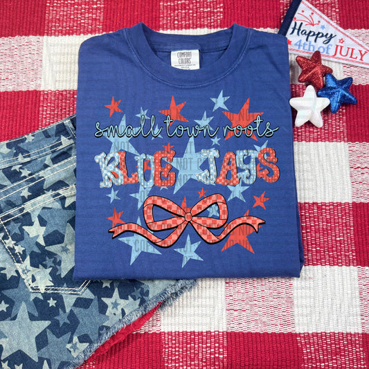 SMALL TOWN ROOTS BLUE JAYS RED WHITE & BLUE