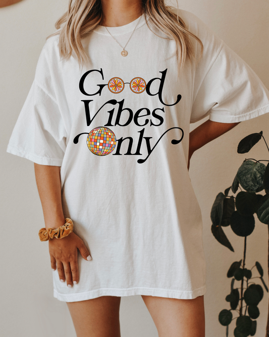 Good Vibes Only Flowers Disco Ball