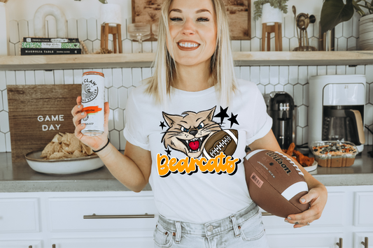 Bearcats with mascot- dark yellow letters