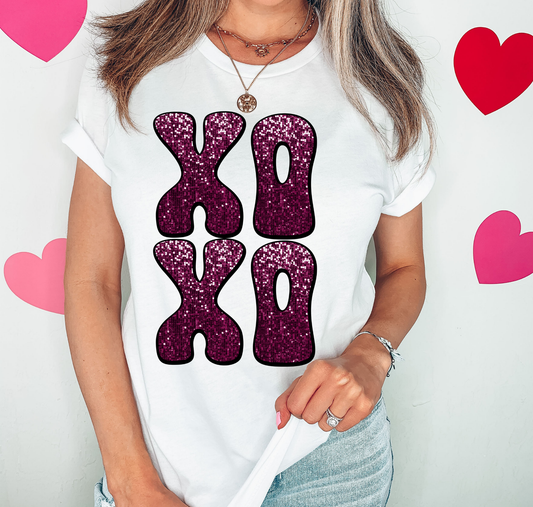 XOXO Red Glitter Letters