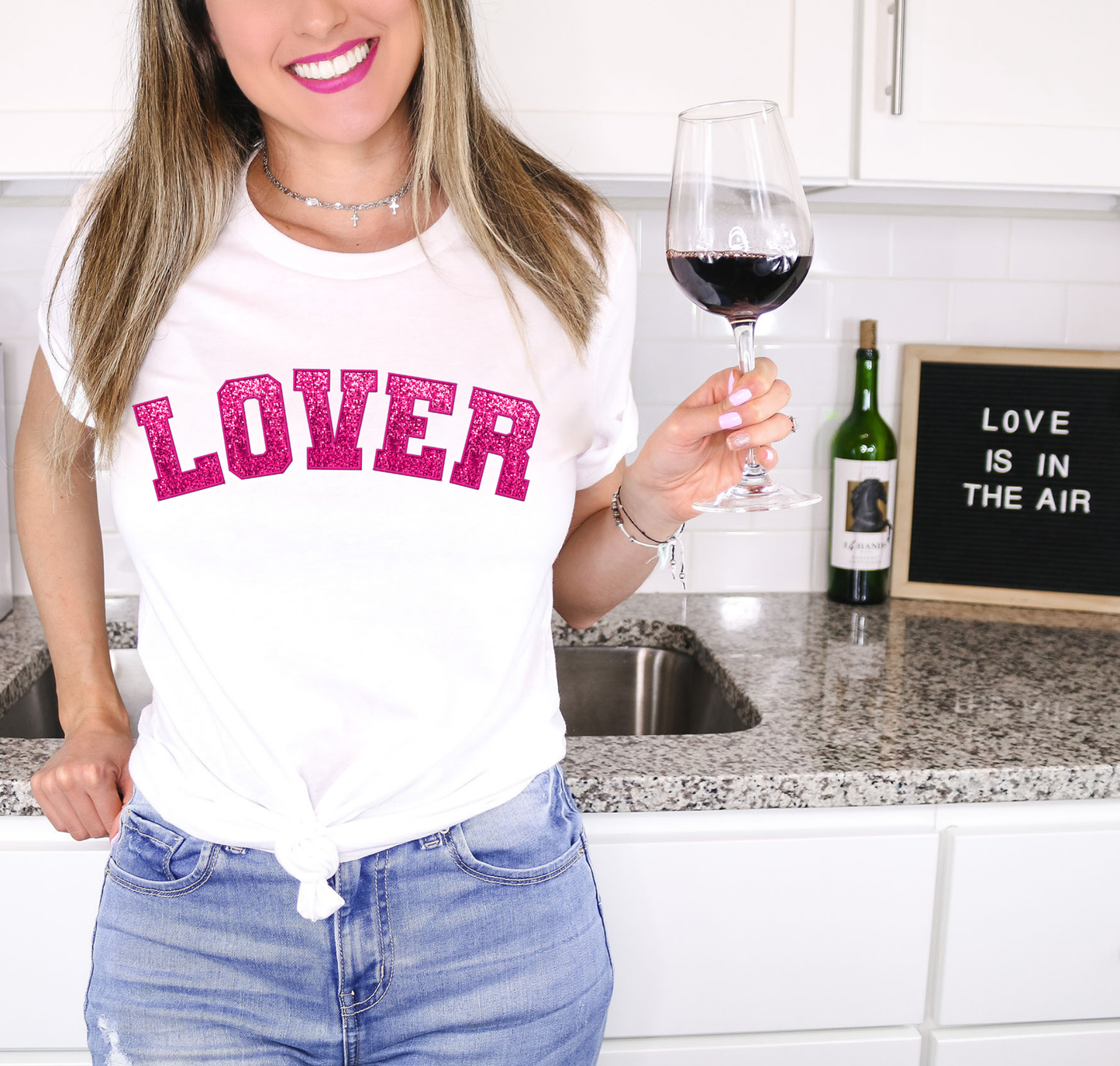 Lover Pink Glitter Letters