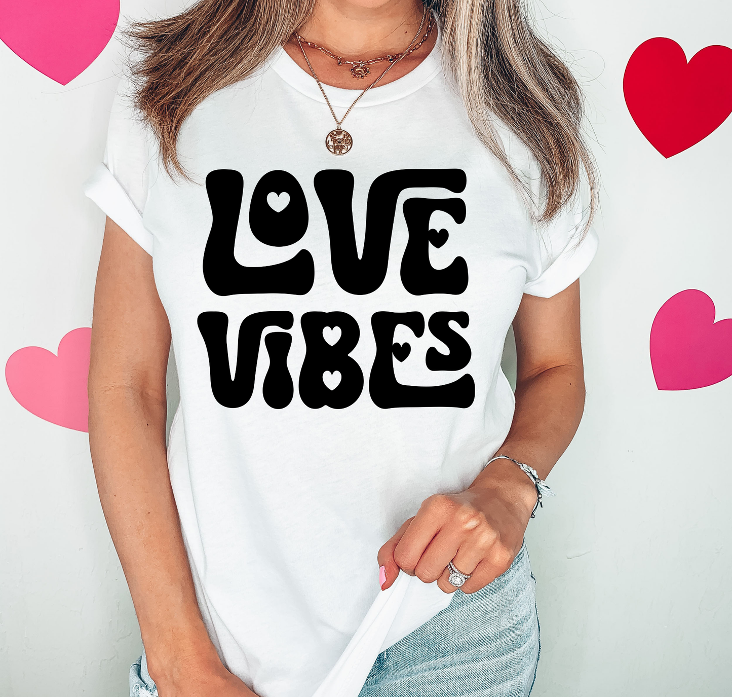 Love Vibes Black Heart Letters