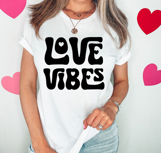 Love Vibes Black Heart Letters