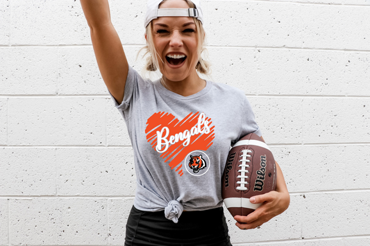 Bengal's with orange heart and white letters