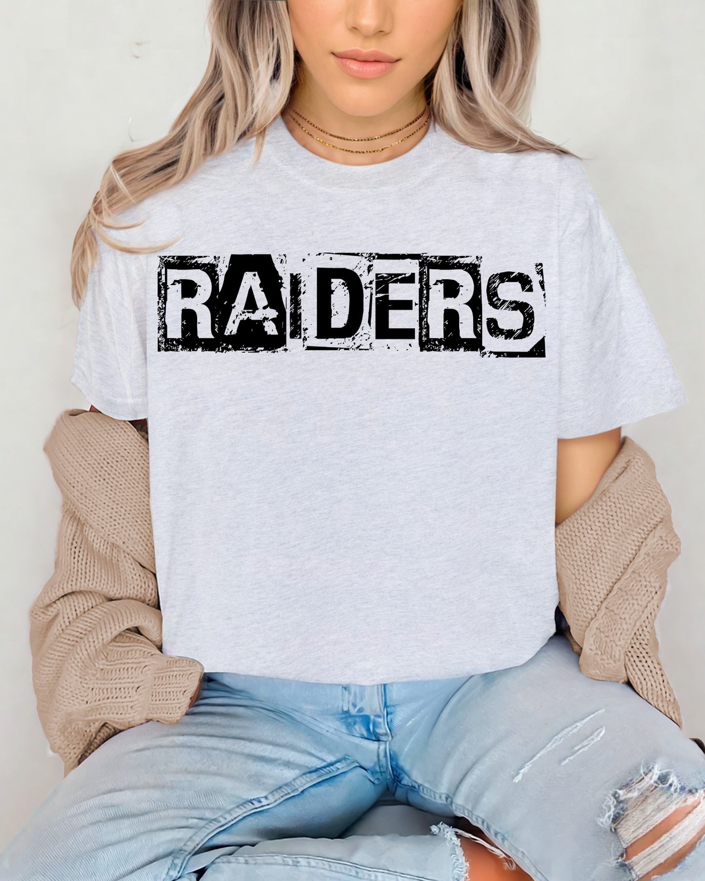 Raiders Black And White Spray Paint Letters