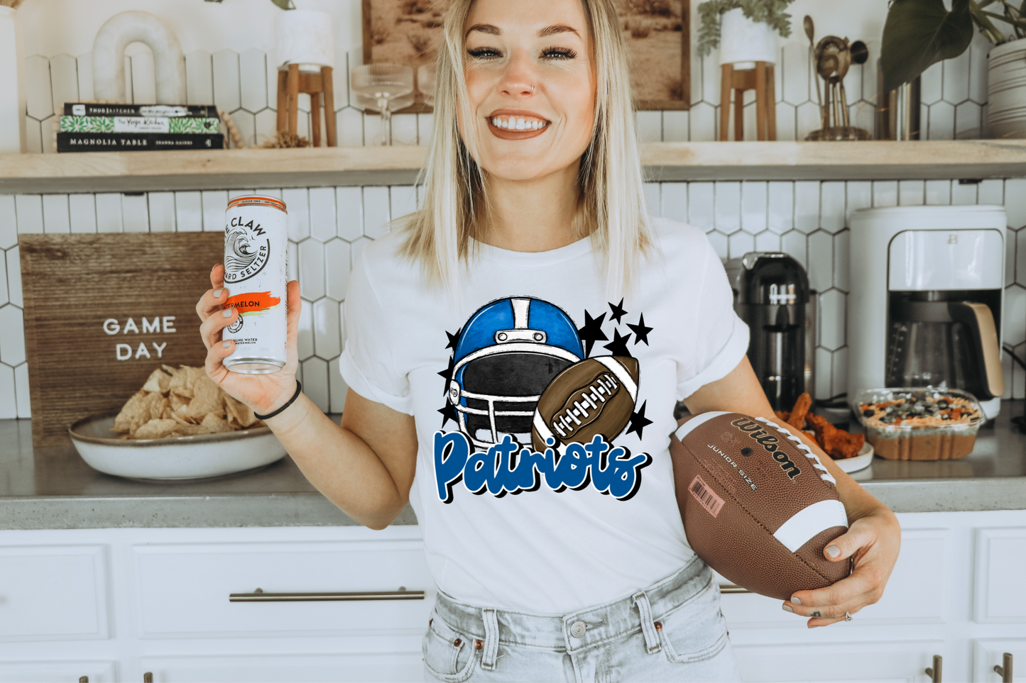 Patriots with helmet- blue