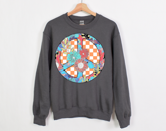 Checkered Peace Light Blue