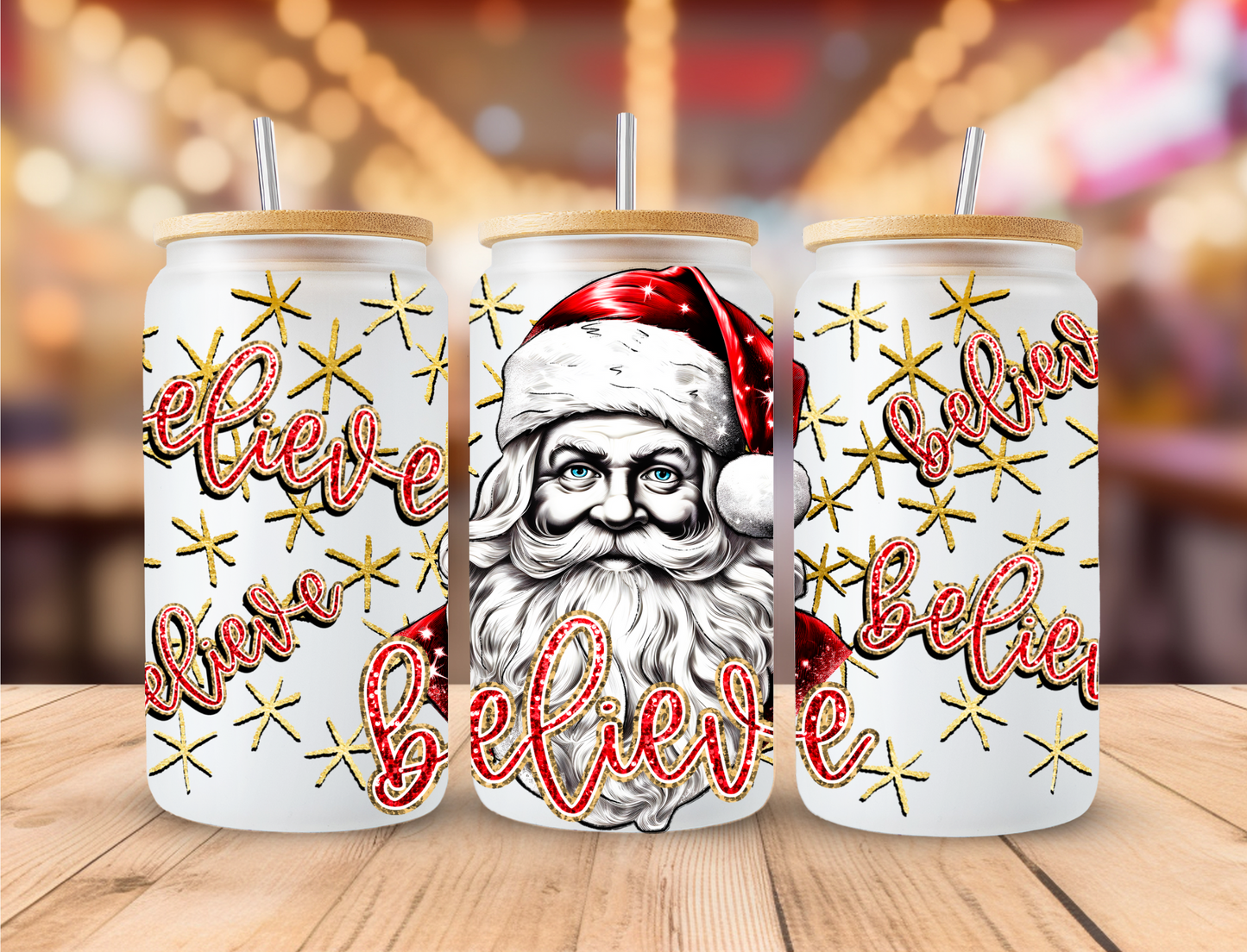 Believe Santa Red/Gold - UV Libby Wrap