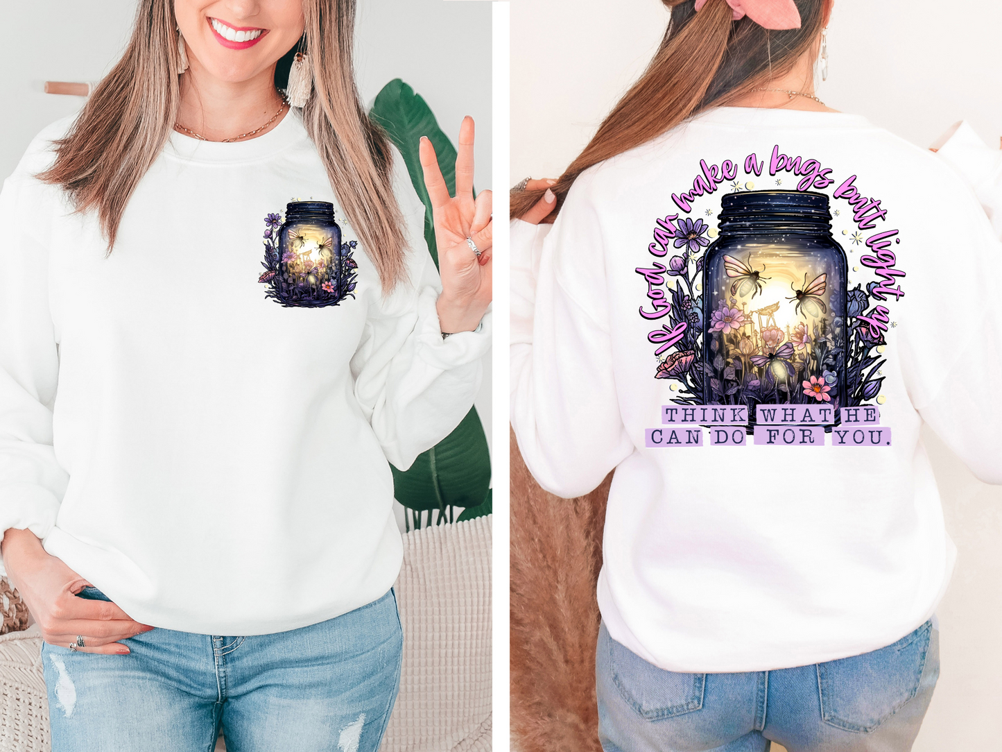 Jar with fireflies - front