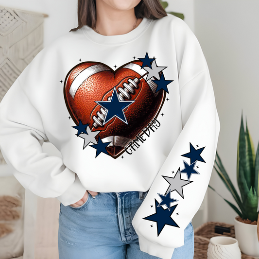 Dallas Cowboys Heart Shaped Football-Chest