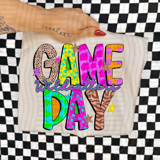 GAME DAY WILDCATTERS COLORFUL CHEETAH ZEBRA STARS