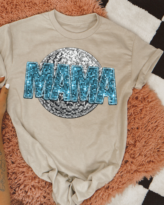 Golf Mama Light Blue Glitter