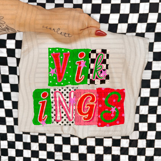 VIKINGS RED & GREEN CHECKERS