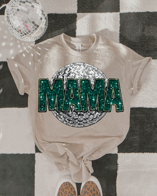 Golf Mama Green Glitter