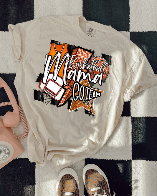 Basketball Mama Go team (orange/glitter)