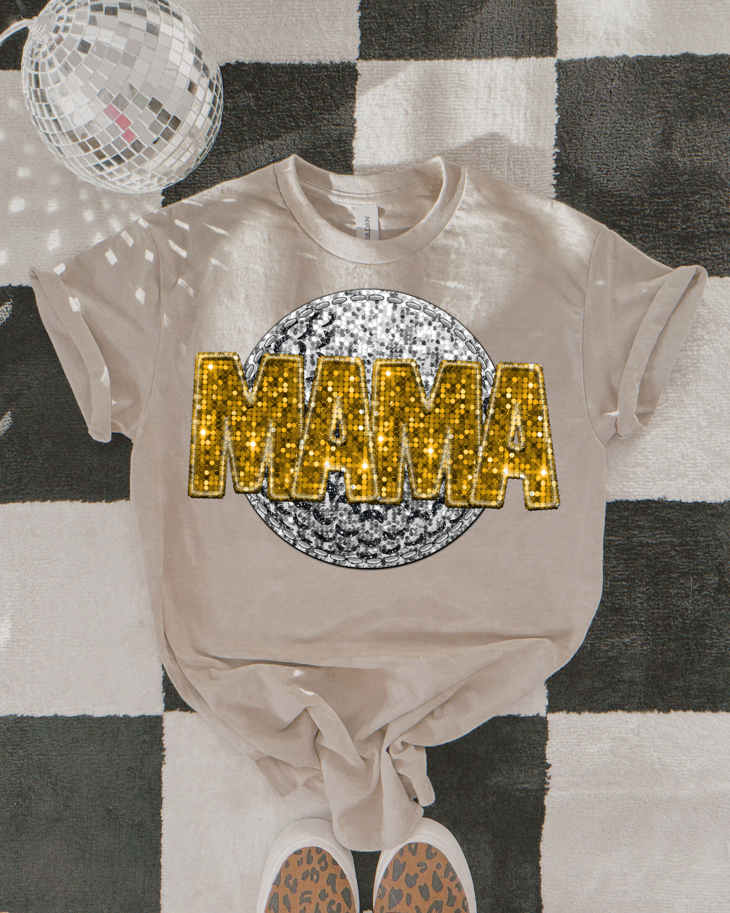 Golf Mama Gold Glitter