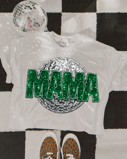 Golf Mama Green Glitter