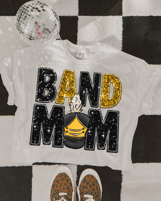 Band Mom Black And Gold Glitter