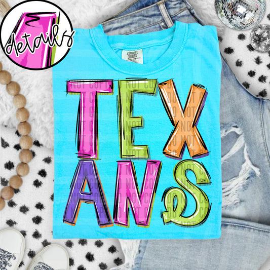 DOODLE COLORFUL TEXANS