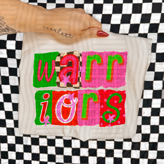 WARRIORS RED & GREEN CHECKERS