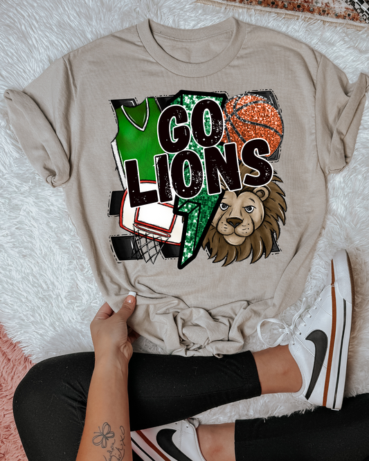 Go Lions (green/glitter)