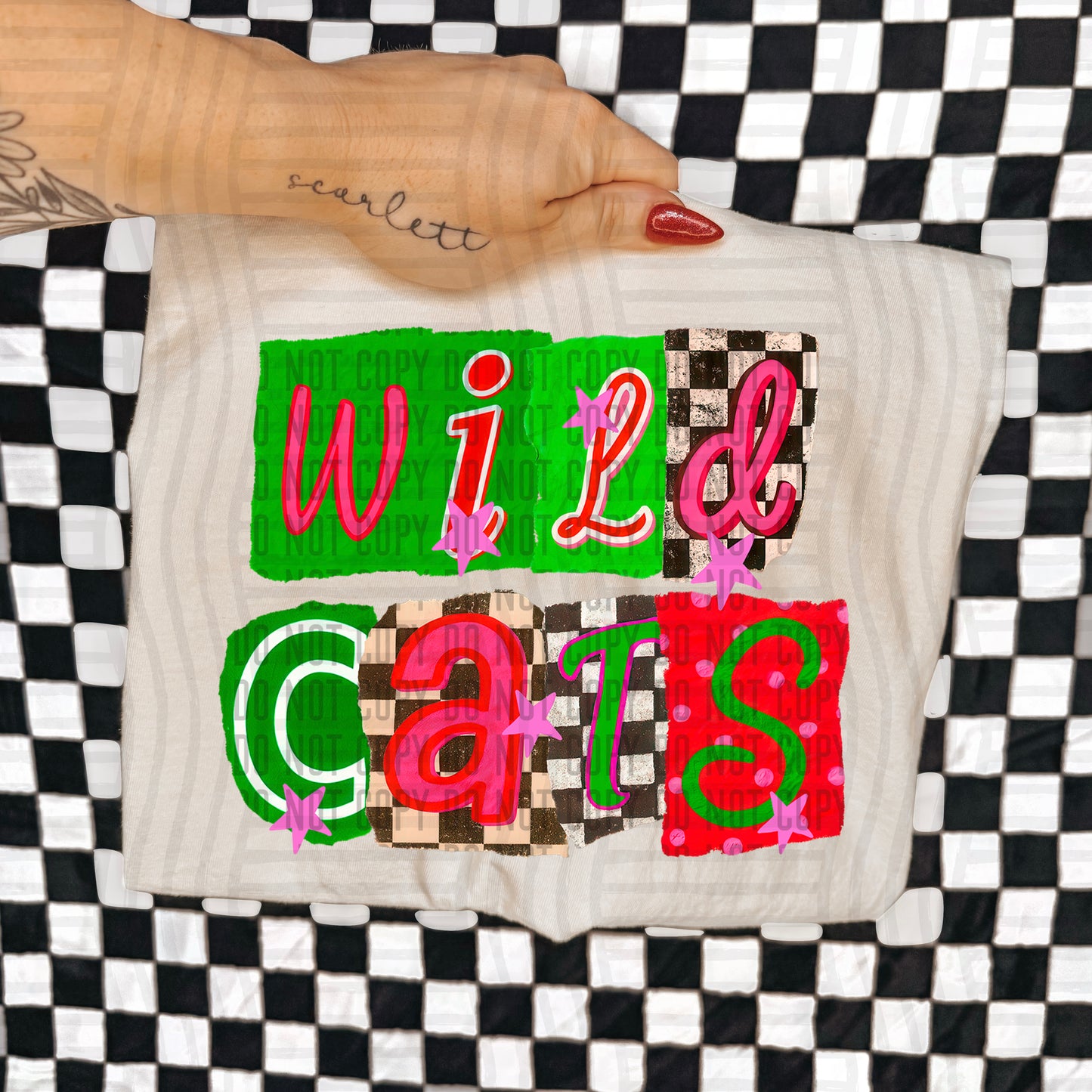 WILDCATS RED & GREEN CHECKERS