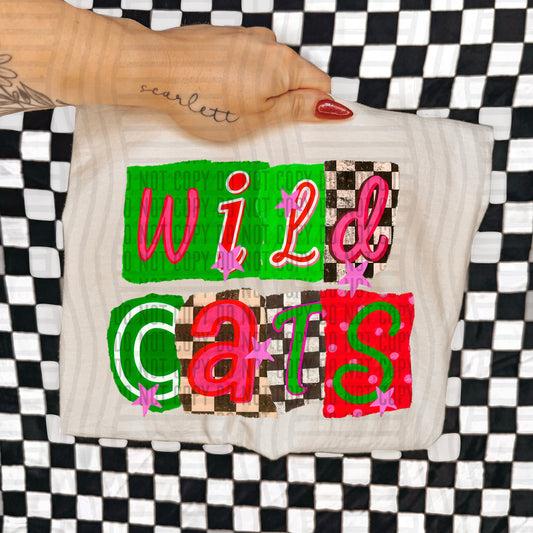 WILDCATS RED & GREEN CHECKERS