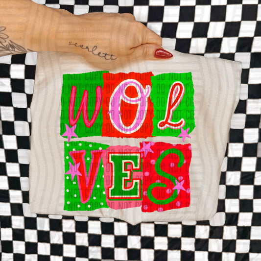 WOLVES RED & GREEN CHECKERS