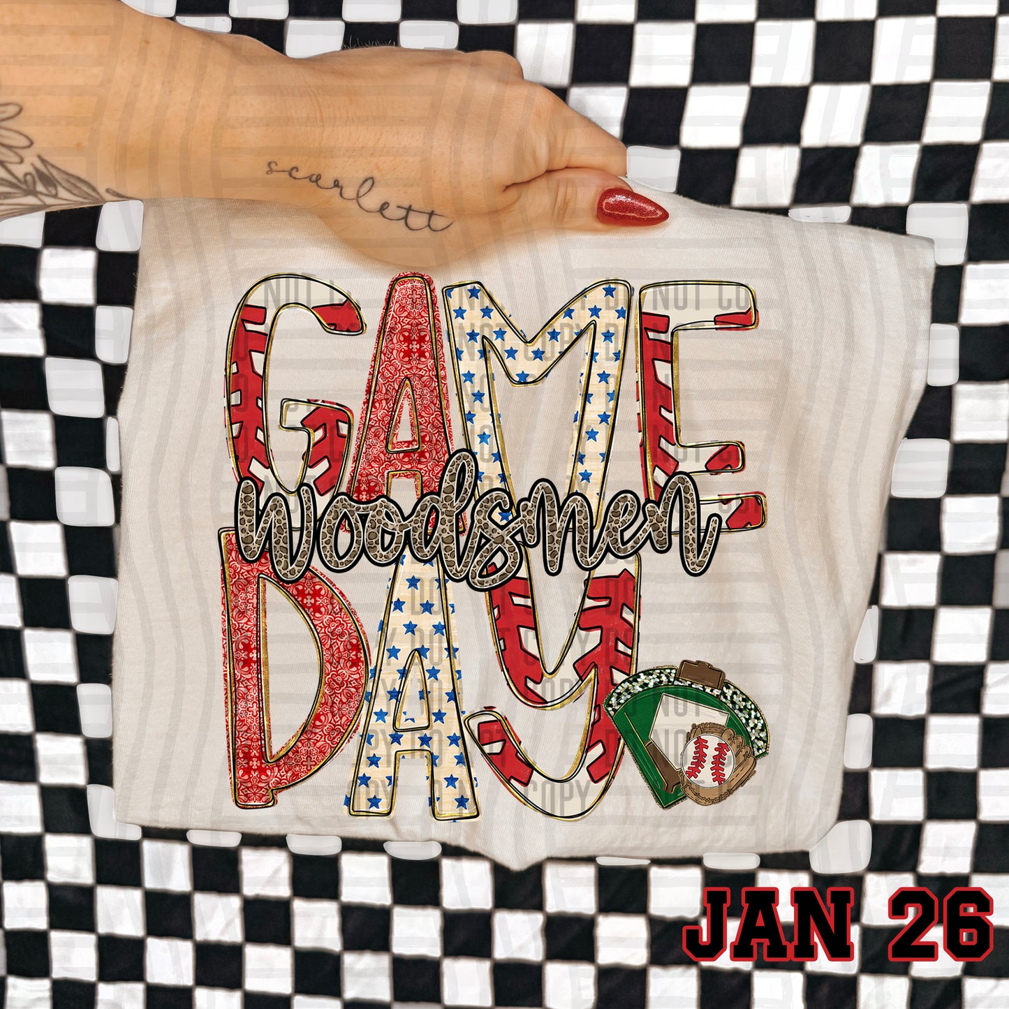 BASEBALL GAME DAY CHEETAH WOODSMEN