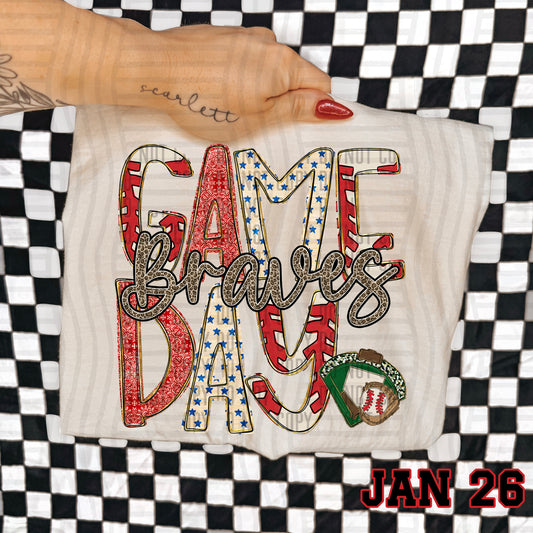 BASEBALL GAME DAY CHEETAH BRAVES