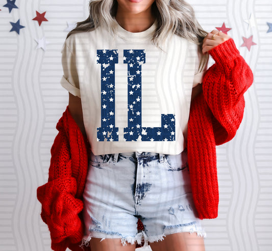 IL BLUE WITH STARS & DISTRESSED