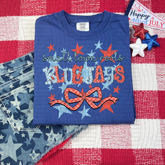 SMALL TOWN ROOTS BLUEJAYS RED WHITE & BLUE