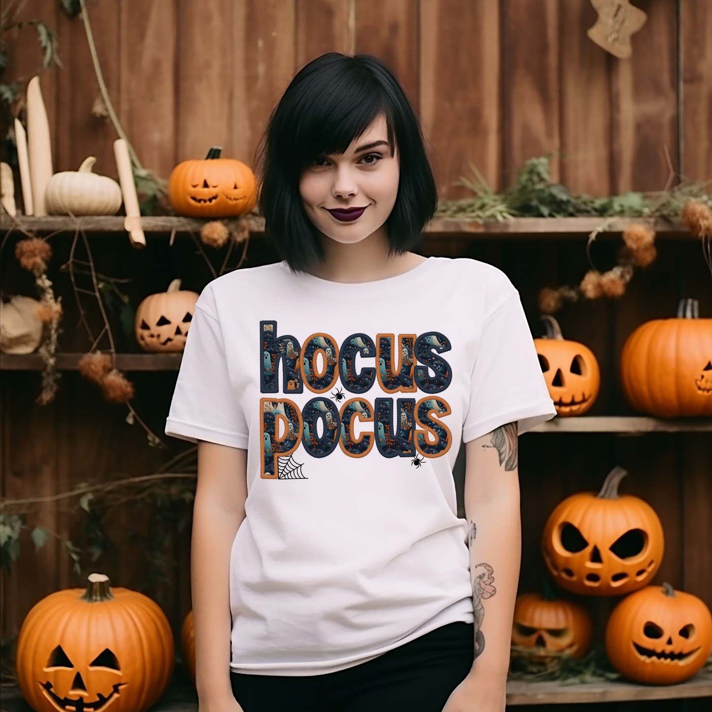 Hocus Pocus, with spider web and spiders
