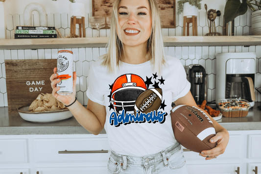 Admirals with helmet- blue letters & orange helmet