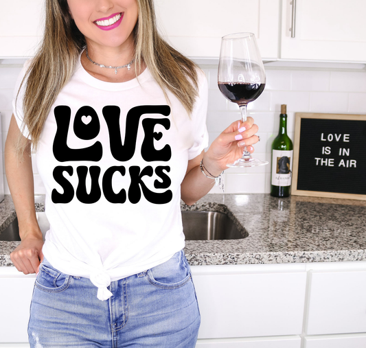 Love Sucks Black Hearts Letters