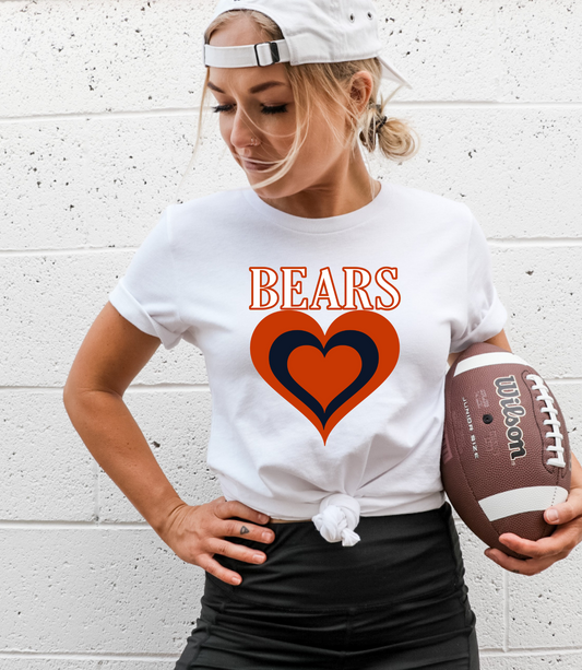 Bears logo with blue/orange heart