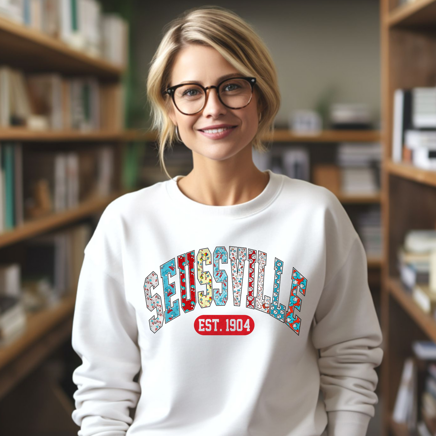 Seussville EST 1904 (Varsity Curved) - DTF Transfer