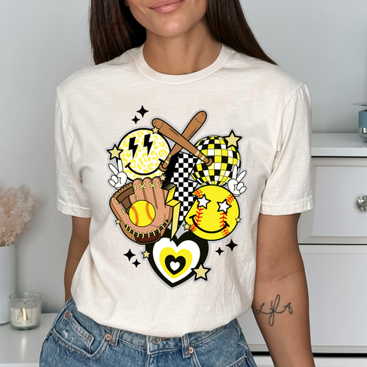 Softball Checker Bolt Collage