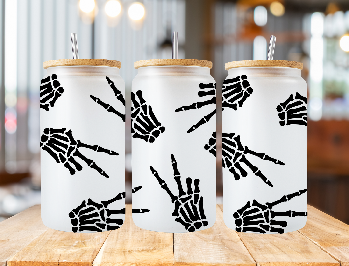 Skeleton peace sign - UV Libby Wrap